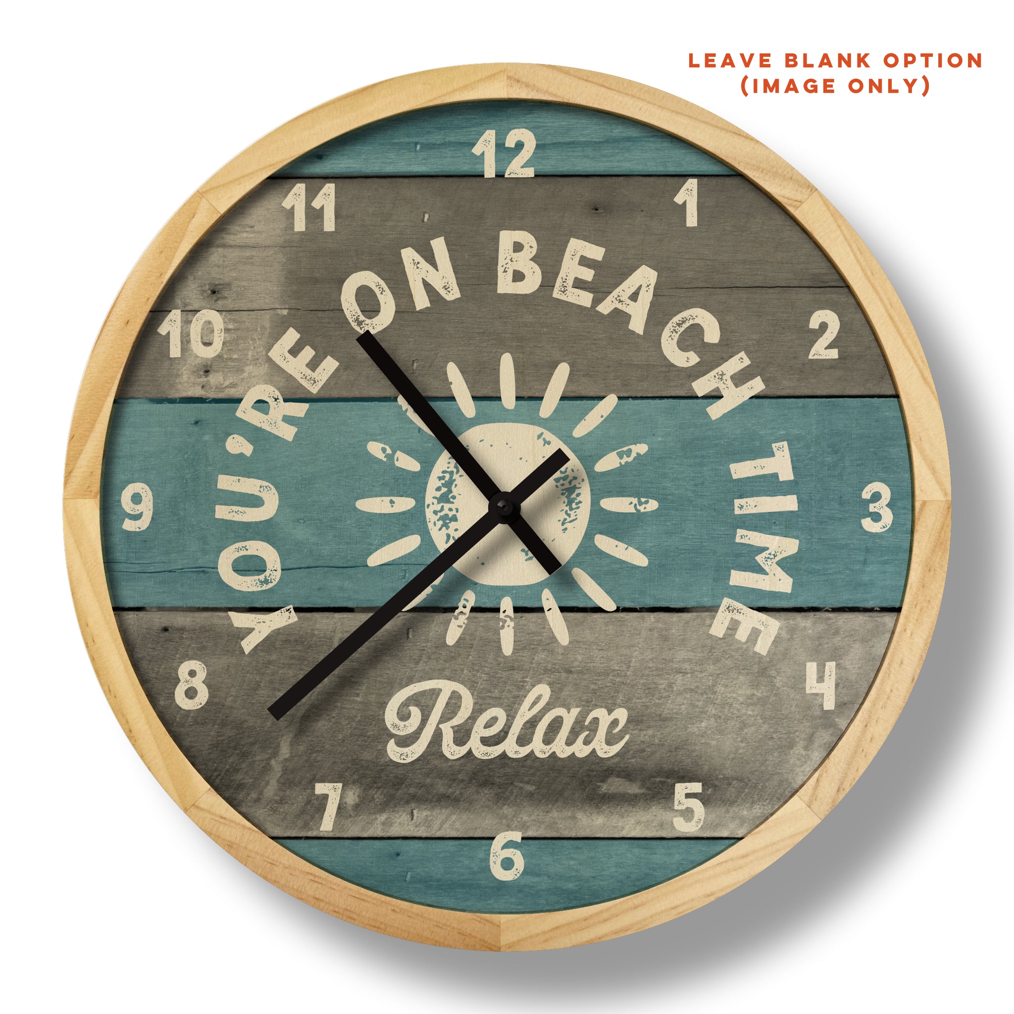 beach time wall clock – local time clock co.