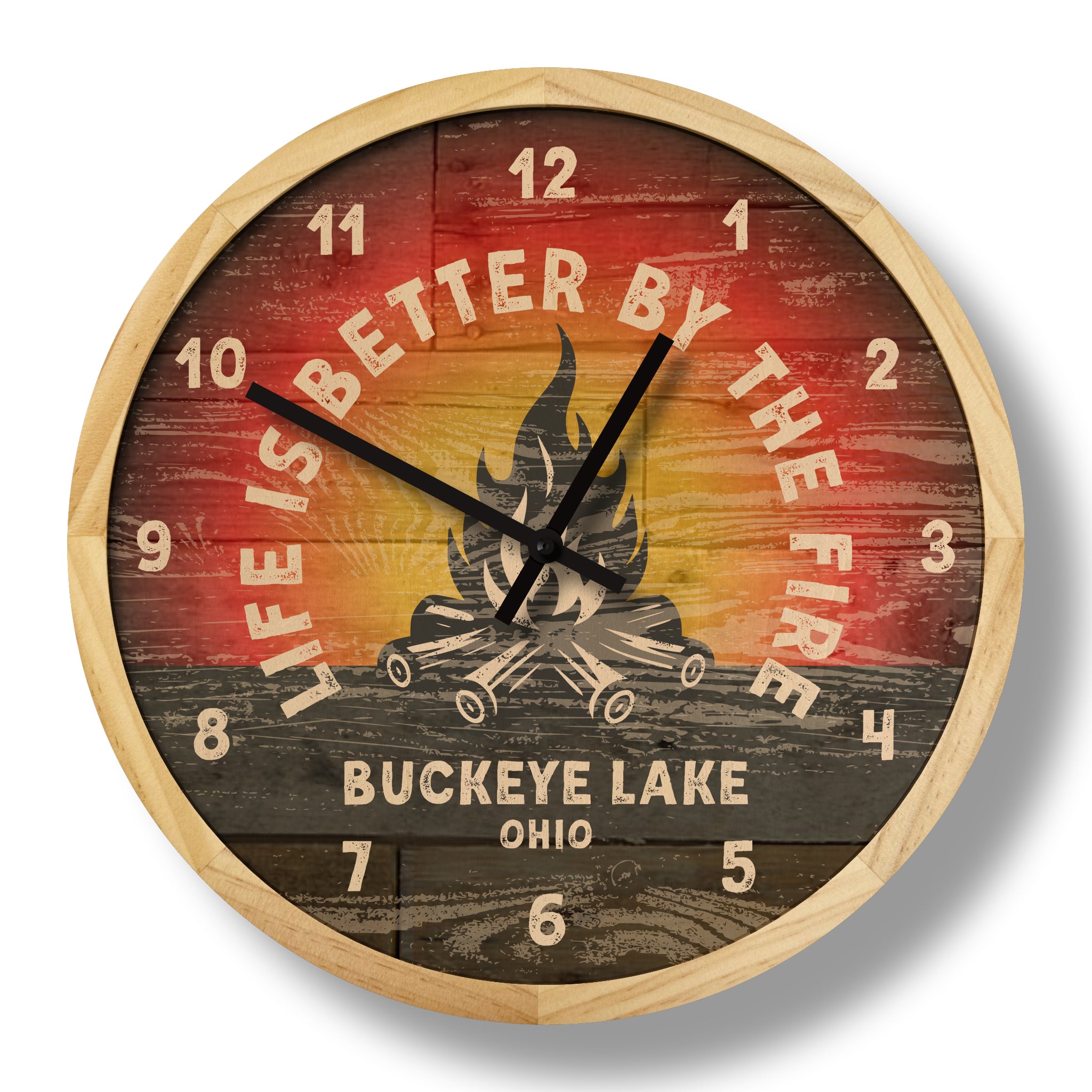 campfire wall clock – local time clock co.