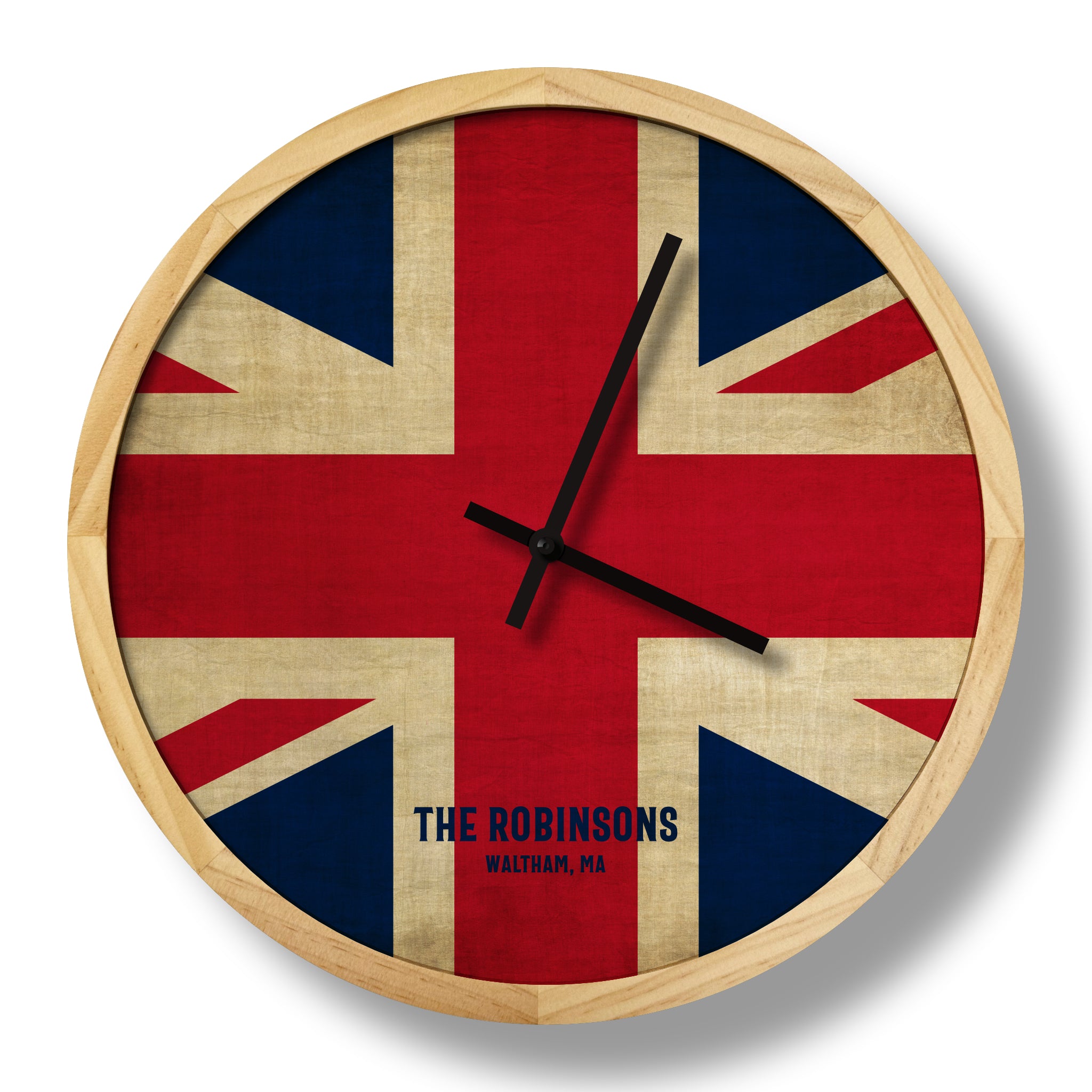 UK flag wall clock – local time clock co.