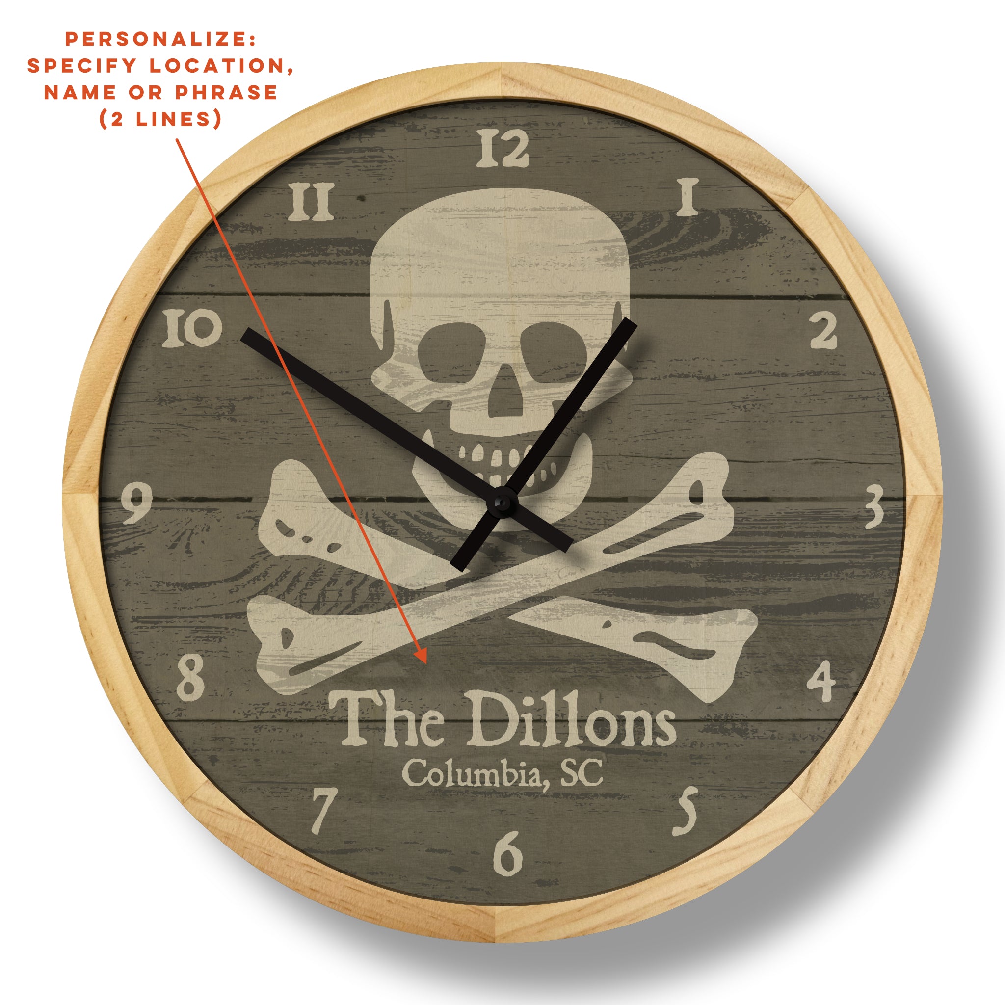 pirate wall clock